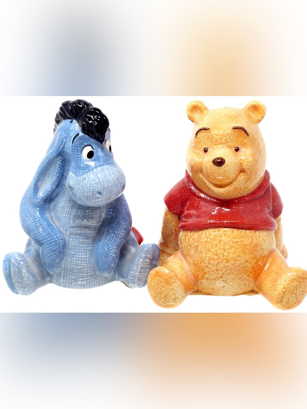 Disney Winnie the Pooh & Eeyore Ceramic Salt Pepper Shakers Set